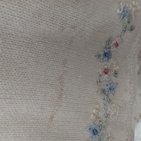 Carolyn Taylor cardigan sweater embroidery and beads vintage (InvW170) - Picture 5 of 11